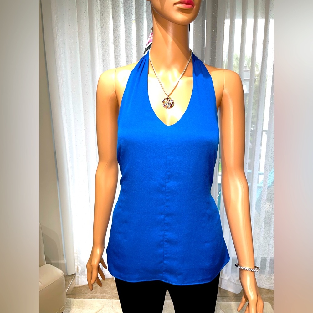 ANN TAYLOR BLUE HALTER TOP SZ: 2P 💙💙💙